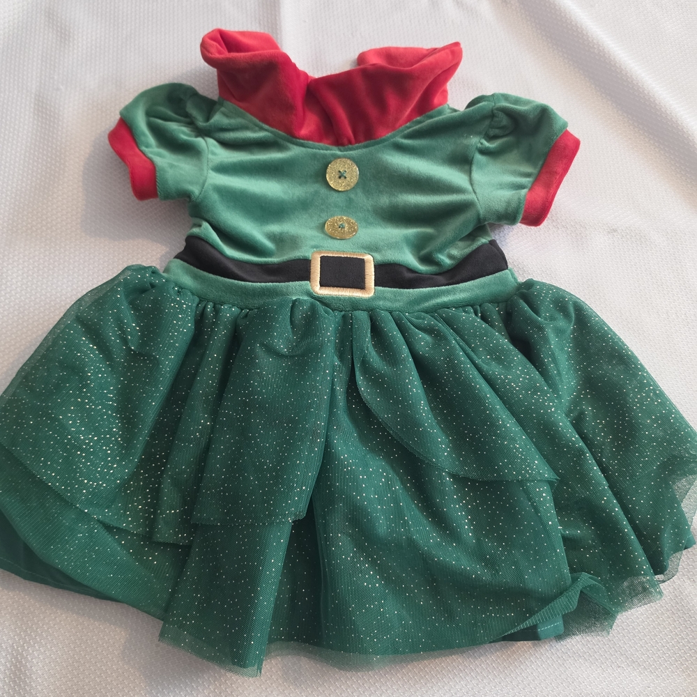 🧡5/$15- Green Sparkle Elf Costume Dress for Kids - Holiday Outfit